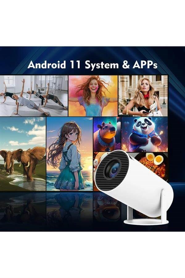 1280 * 720P Akıllı WIFI projektörü Taşınabilir Bluetooth TV Ev sineması HDMI Android Mini projektör,