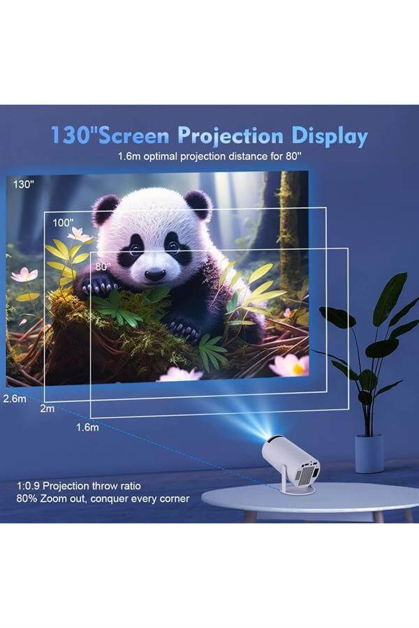 1280 * 720P Akıllı WIFI projektörü Taşınabilir Bluetooth TV Ev sineması HDMI Android Mini projektör,