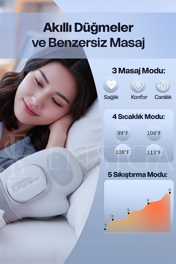 5 seviyeli Elektrikli El Masajı Sıcak Kompres Masajı Hava Sıkıştırma Titreşim Masajı Parmak Masajı