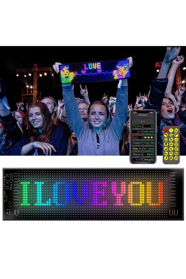 64 CM Led Panel Yazı Yazan Telefon Kontrollü Led Ekran Kamyon Otobüs iş Yeri Araba Cam Duvar