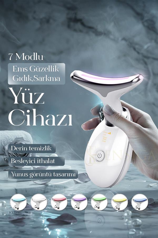 7 Modlu Yüz İçin Kırmızı Işık Terapisi Kırışıklık Giderici Ems Güzellik Gıdık,Sarkma,Yüz Cihazı
