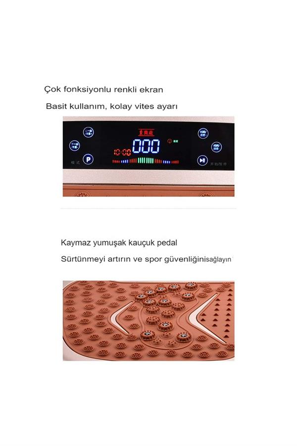 A Plus Titreşim Egzersiz Zayıflama Plakası Kumandalı 3D Tüm Vucut Fıtness Aleti Bluetooth Müzikli