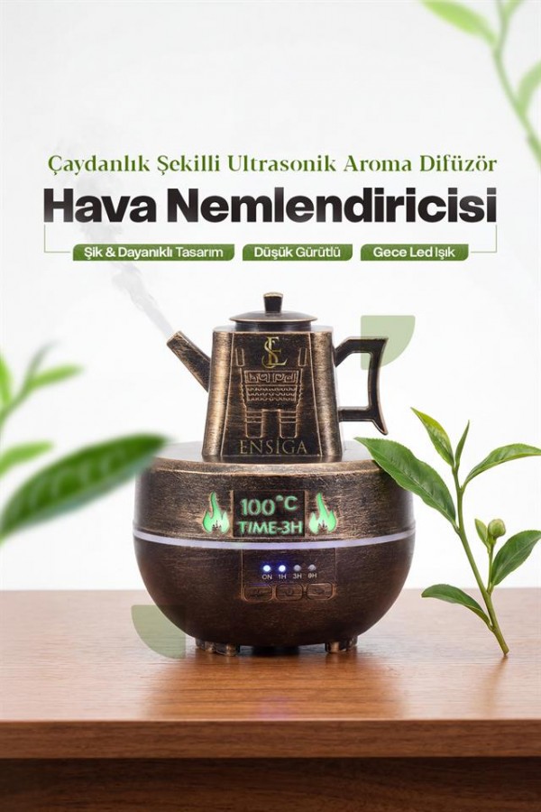 Çaydanlık Şekilli Ultrasonik Aroma Difüzör Uçucu Yağ Konabilir Bronz Çaydanlık Şekilli Ultrasonik Aroma Difüzör Uçucu Yağ Konabilir Bronz
