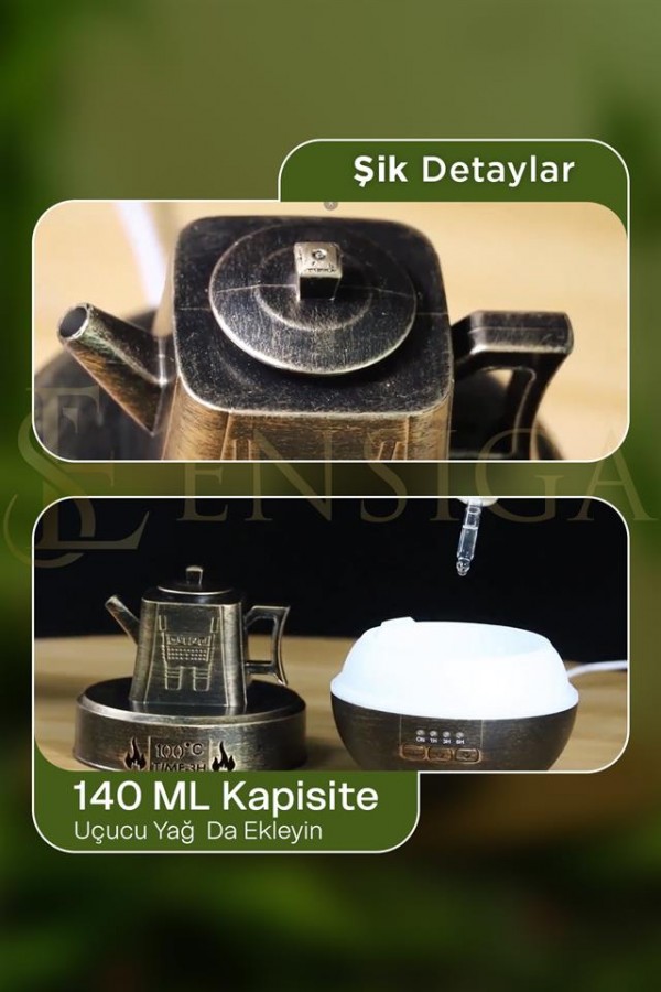 Çaydanlık Şekilli Ultrasonik Aroma Difüzör Uçucu Yağ Konabilir Bronz Çaydanlık Şekilli Ultrasonik Aroma Difüzör Uçucu Yağ Konabilir Bronz