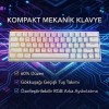 Mekanik Kablolu Oyuncu Klavyesi | RGB Aydınlatmalı 68 Tuş Türkçe Q