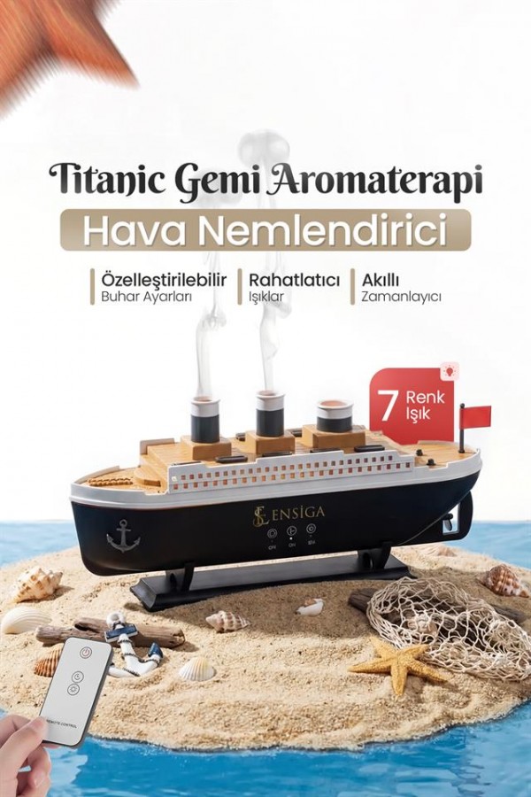 Titanic Gemi Aromaterapi Hava Nemlendirici 7 Renk Işık | 2 Mod