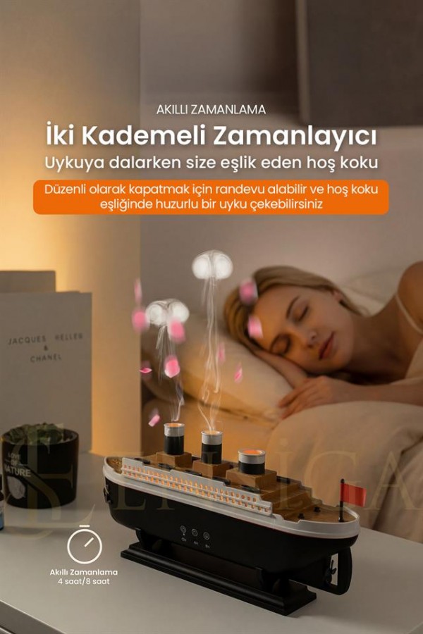 Titanic Gemi Aromaterapi Hava Nemlendirici 7 Renk Işık | 2 Mod