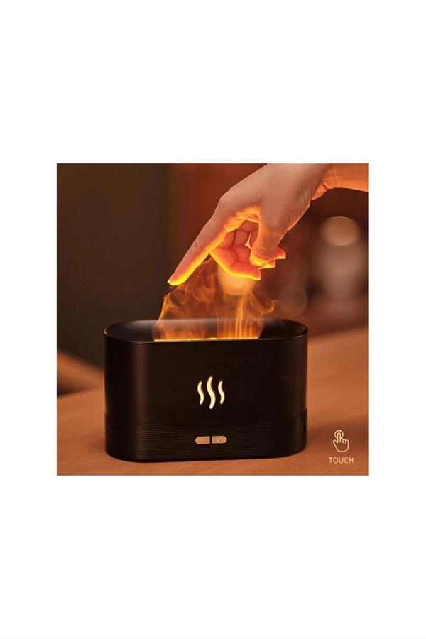 Ultrasonic Hava Nemlendirici Buhar Makinesi Alev Efektli 3D Aroma Difüzör (Siyah) Ultrasonic Hava Nemlendirici Buhar Makinesi Alev Efektli 3D Aroma Difüzör (Siyah)
