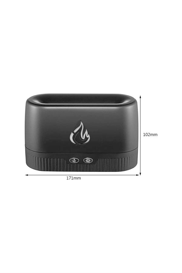 Ultrasonic Hava Nemlendirici Buhar Makinesi Alev Efektli 3D Aroma Difüzör (Siyah) Ultrasonic Hava Nemlendirici Buhar Makinesi Alev Efektli 3D Aroma Difüzör (Siyah)