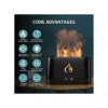 Ultrasonic Hava Nemlendirici Buhar Makinesi Alev Efektli 3D Aroma Difüzör (Siyah) Ultrasonic Hava Nemlendirici Buhar Makinesi Alev Efektli 3D Aroma Difüzör (Siyah)
