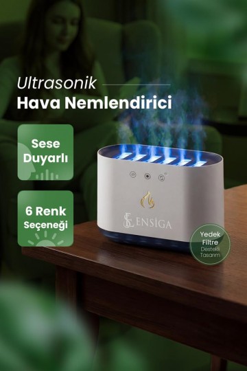 Ultrasonik Hava Nemlendirici Buhar Makinesi 6 Sprey Rgb Modlu Sese Duyarlı 900ml