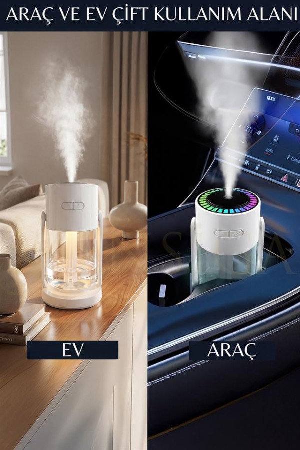 Yağmur Damlası Efektli Ultrasonik Hava Nemlendirici & Aroma Difüzör RGB Işıklı